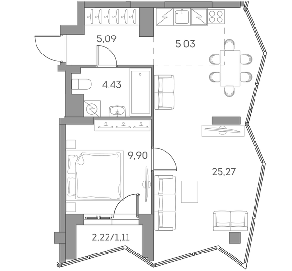 2-комн 50,8 м²